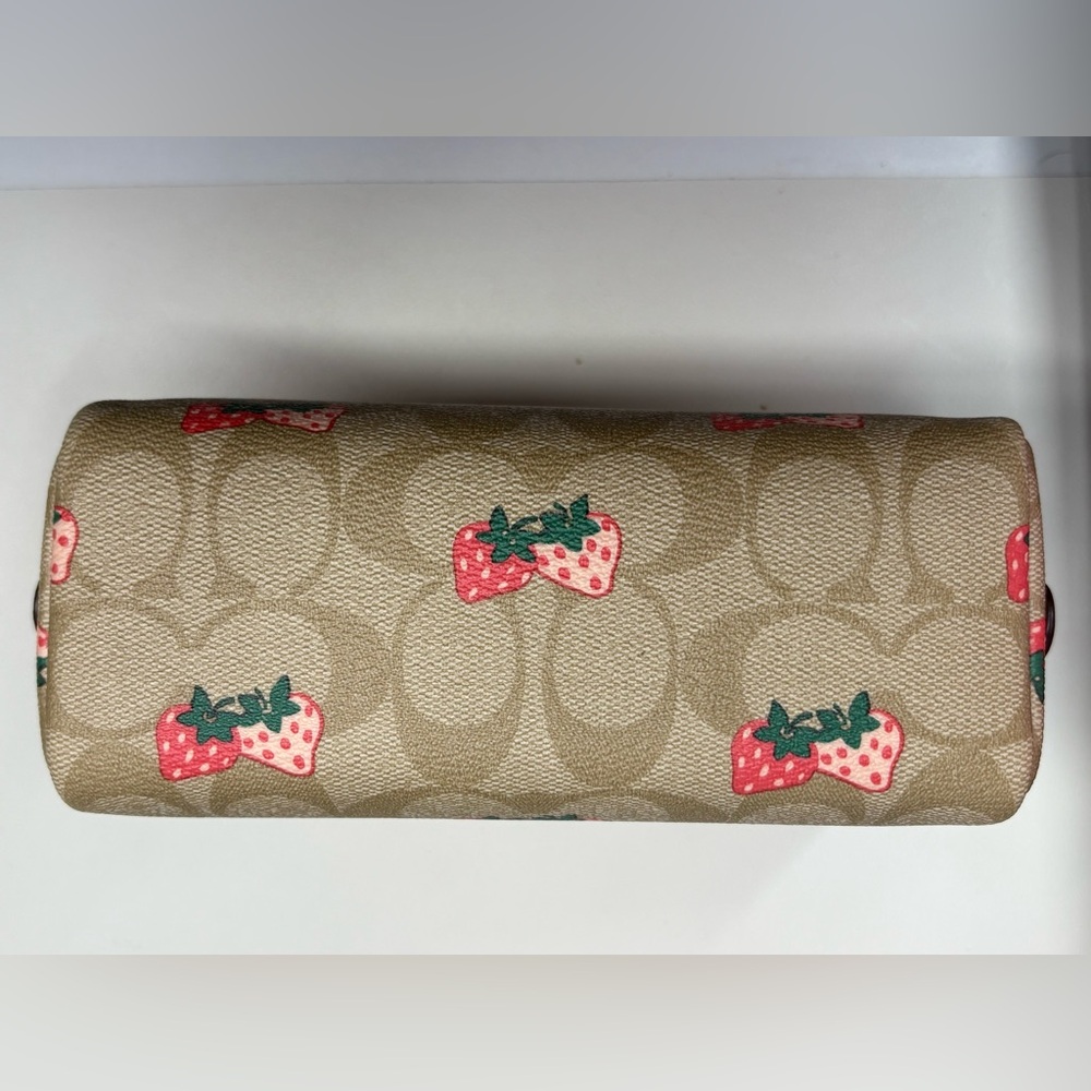 COACH Strawberry Print Cosmetic Pouch Coquette Makeup Bag - Picture 5 of 12